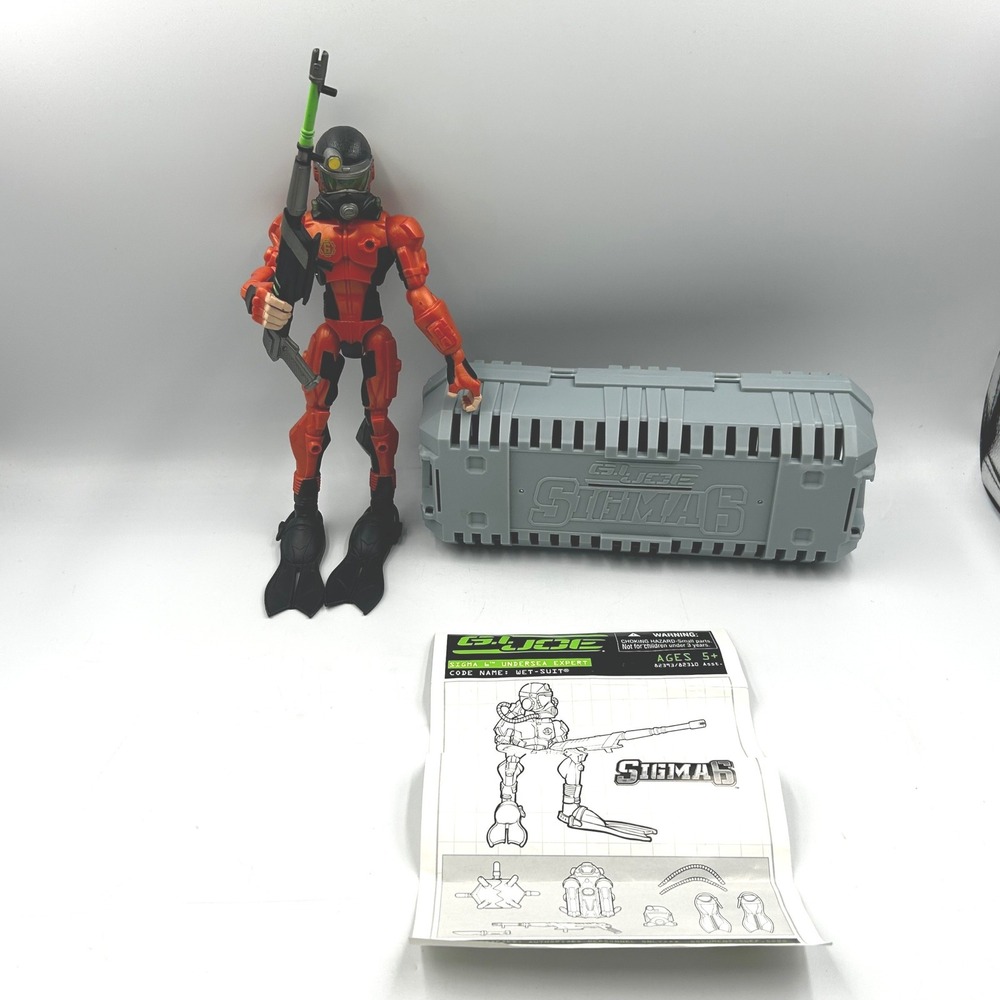 GI Joe Sigma 6 Wet-Suit Action Figure Orange 8" Undersea Expert